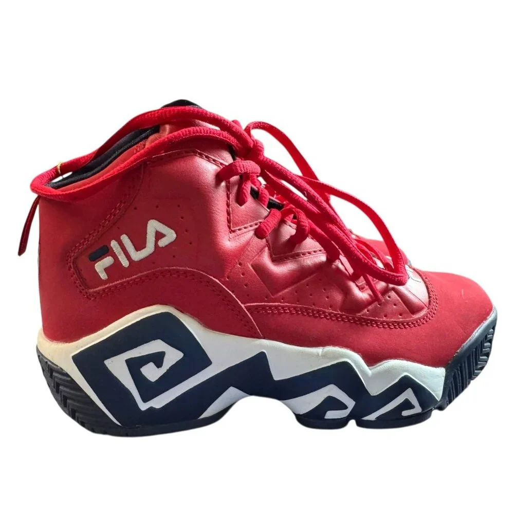 Fila MB Boy's Red & Navy Retro High-Top Basketball Shoes Sz‎ 5.5 NWOB